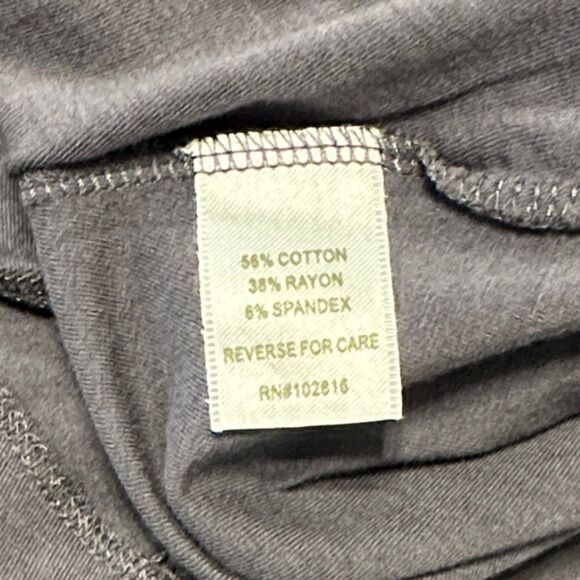 Garnet Hill Twist Front Short Sleeve Stretchy Shirt Dress Size Small V Neck Gray - Picture 7 of 10